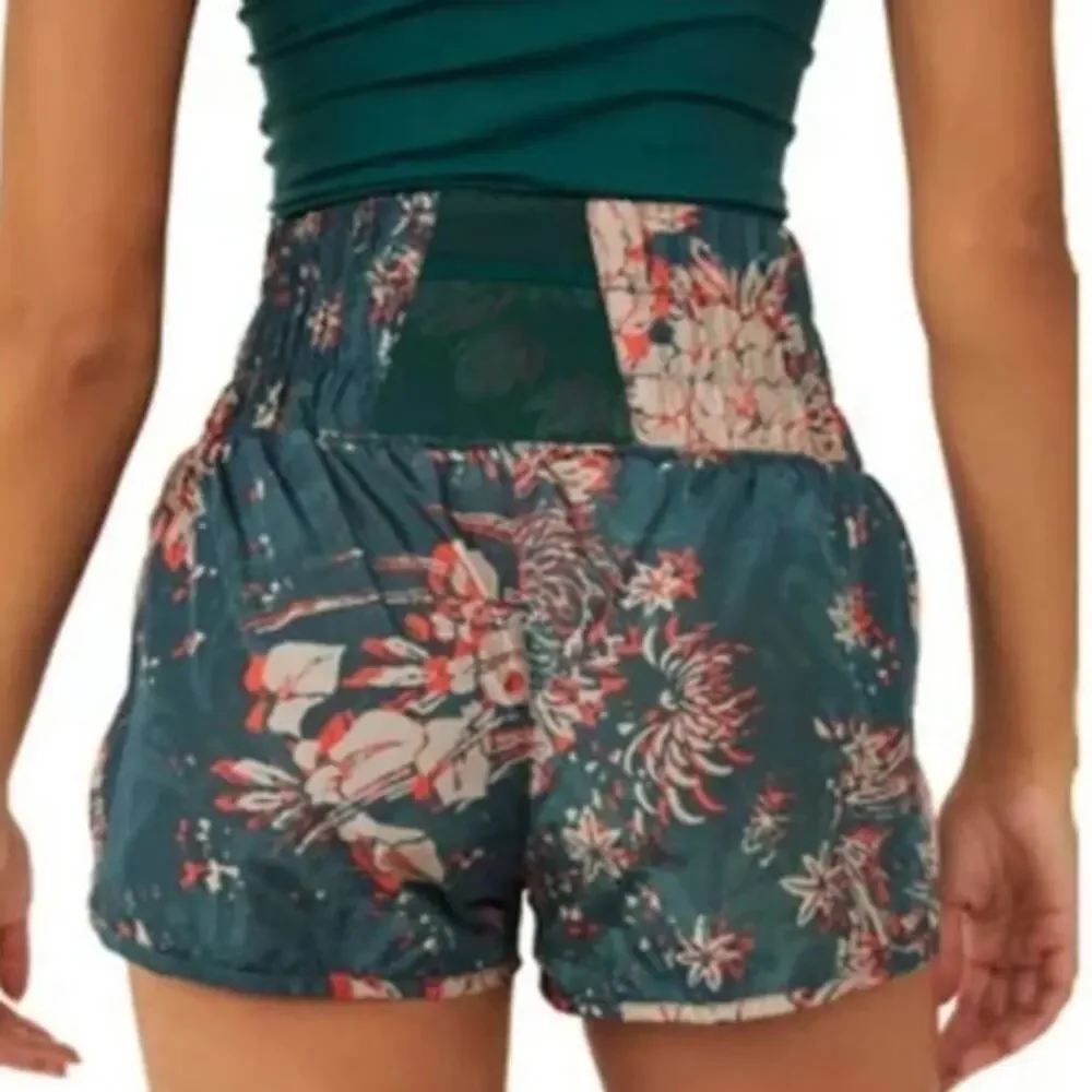 Free People Movement The Way Home Shorts Empire Jewel Floral Size S Athleisure - Picture 2 of 9